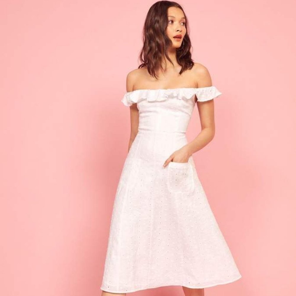 White Maldives Reformation Dress Size 2